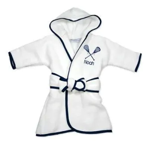 Personalized Basic Infant Robe with Lacrosse Sticks