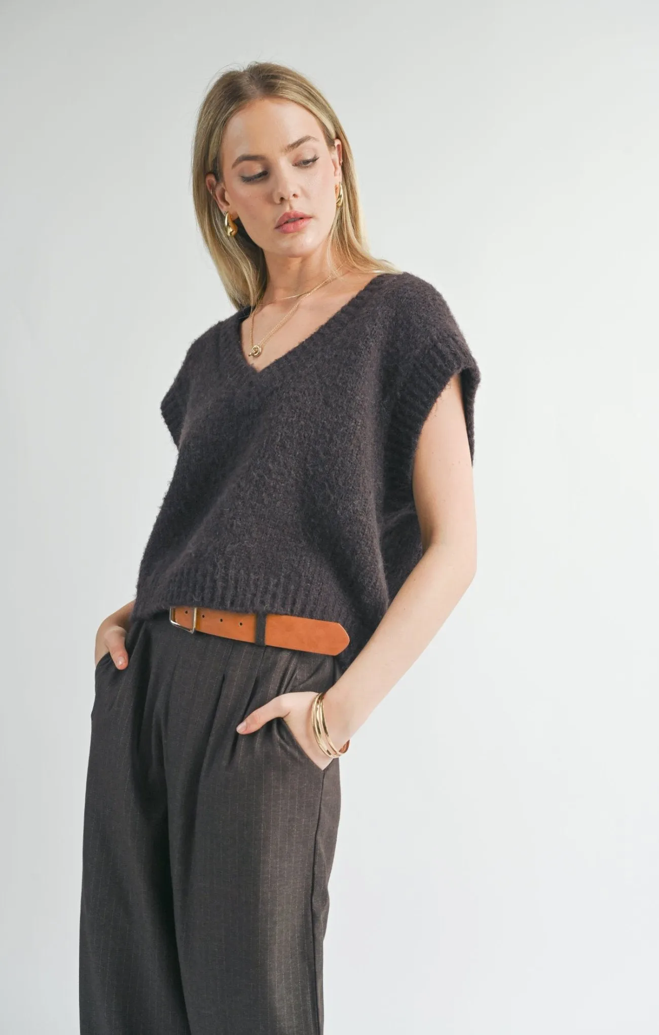 Peyton Oversized V-Neck Vest