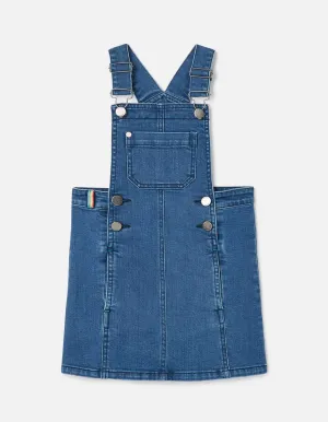 PHOEBE Denim Dungaree Girls Dress | Joules