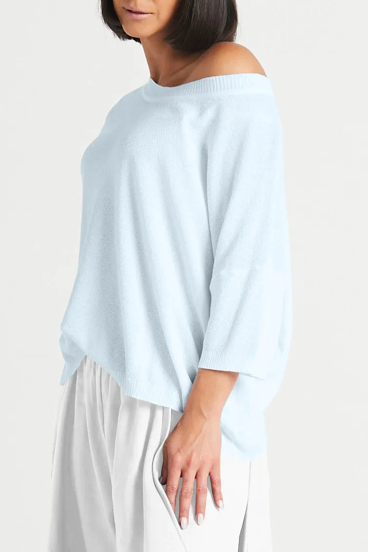 PIMA COTTON KNIT TEE BOATNECK SWEATER - PLANET 165K