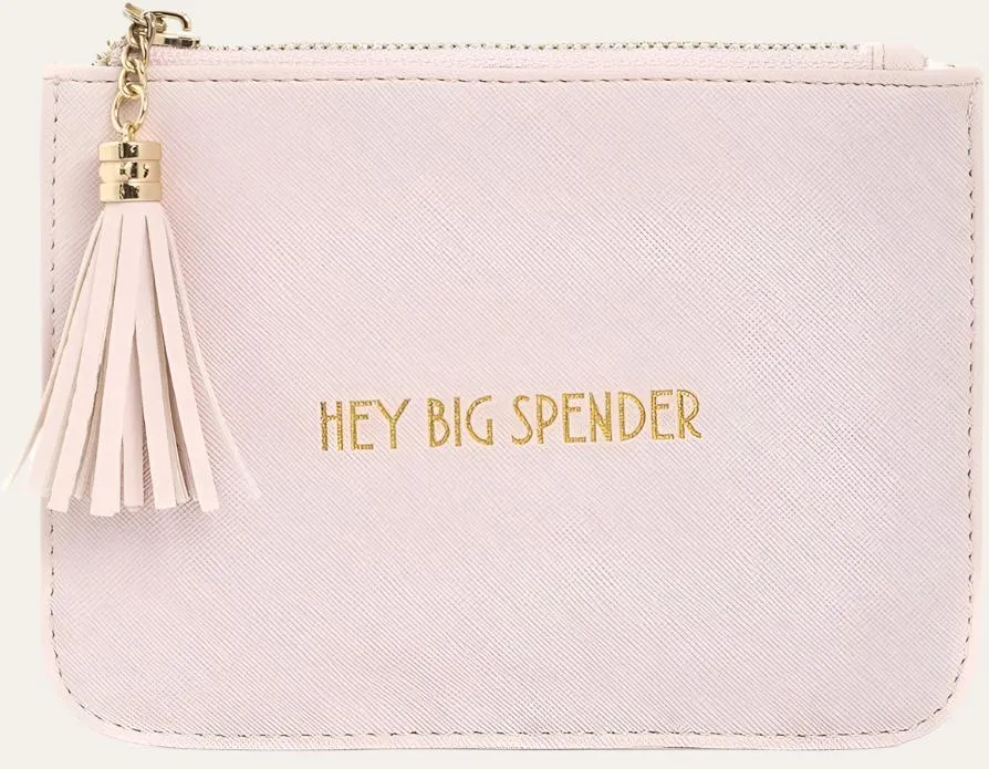 Pink Faux Leather Coin Purse – "Hey Big Spender" Gold Quote