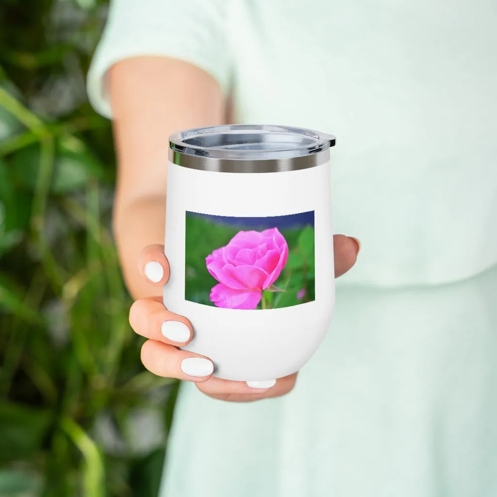 Pink Flower 12oz Insulated Wine Tumbler