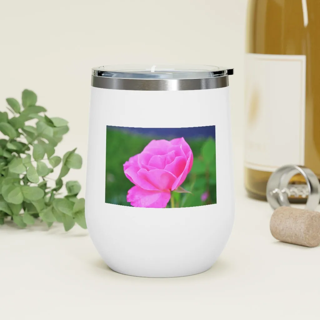 Pink Flower 12oz Insulated Wine Tumbler