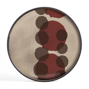 Pinot Layered Dots Small Round Glass Tray