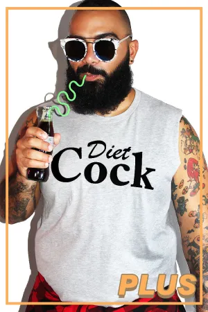 PLUS: Diet Cock Sleeveless Tee-Grey