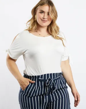 Plus Size Jolie Tie Sleeves Tee