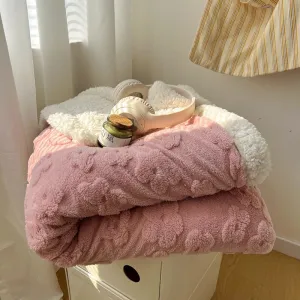 Plush Jacquard Fleece Floral Blanket (6 Colors)