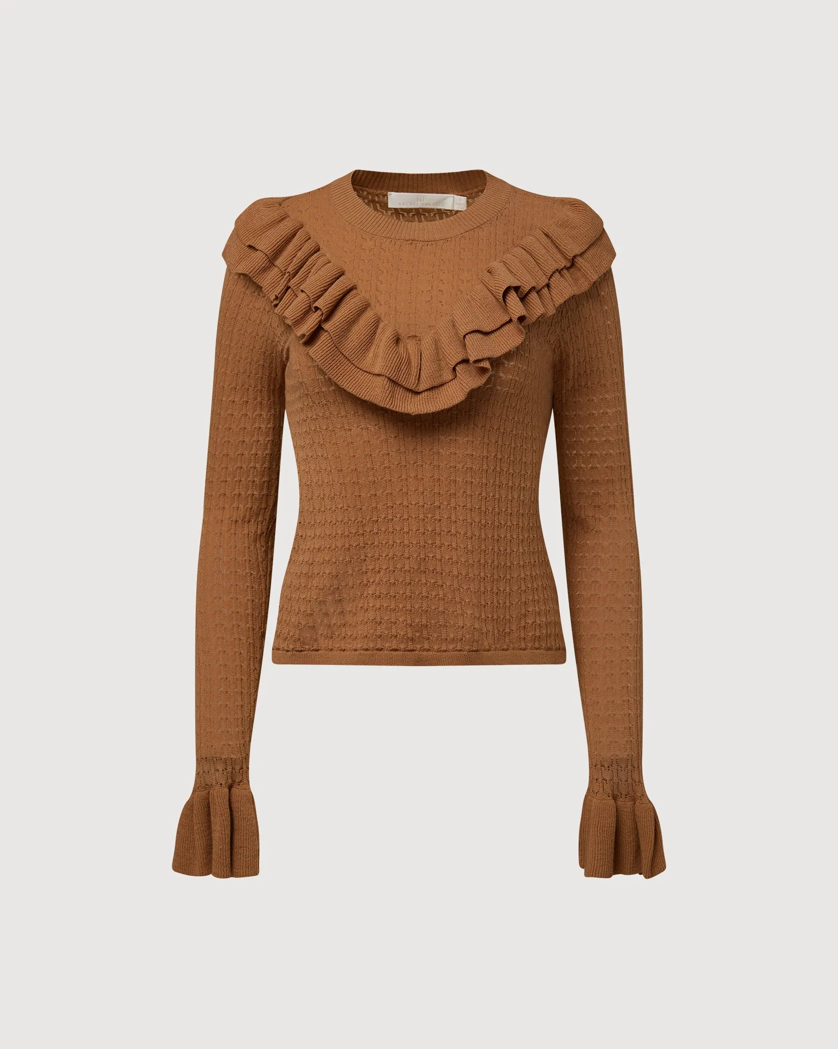 Pointelle Ruffle Sweater