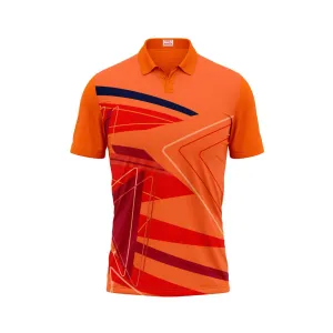Polo Neck Printed Jersey Orange Design 13