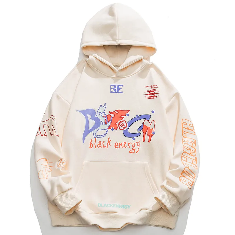 PopFlying Graphic Hoodie Printing Letter