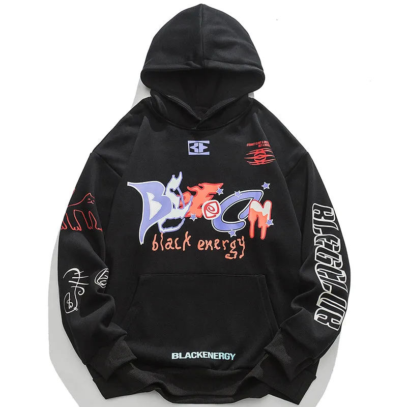 PopFlying Graphic Hoodie Printing Letter