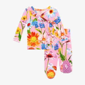 Posh Peanut Kaileigh Tie Front Ruffle Kimono Set