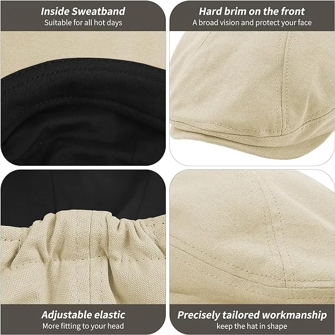 POUDAY Men's Newsboy Cap - A-Cream