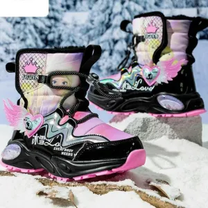 Printed Princess Frozen Snow Boots