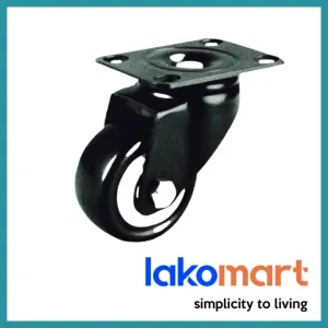 PU Black Flat Top Swivel Castor Wheel 1-1/2inch - 5inch (Fixed or Swivel or Brake - sets of 2 or 4)