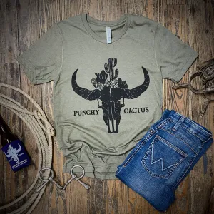 Punchy Cactus Graphic Tee - Olive