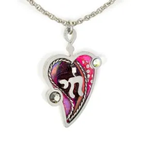 Purple Chai And Heart Necklace