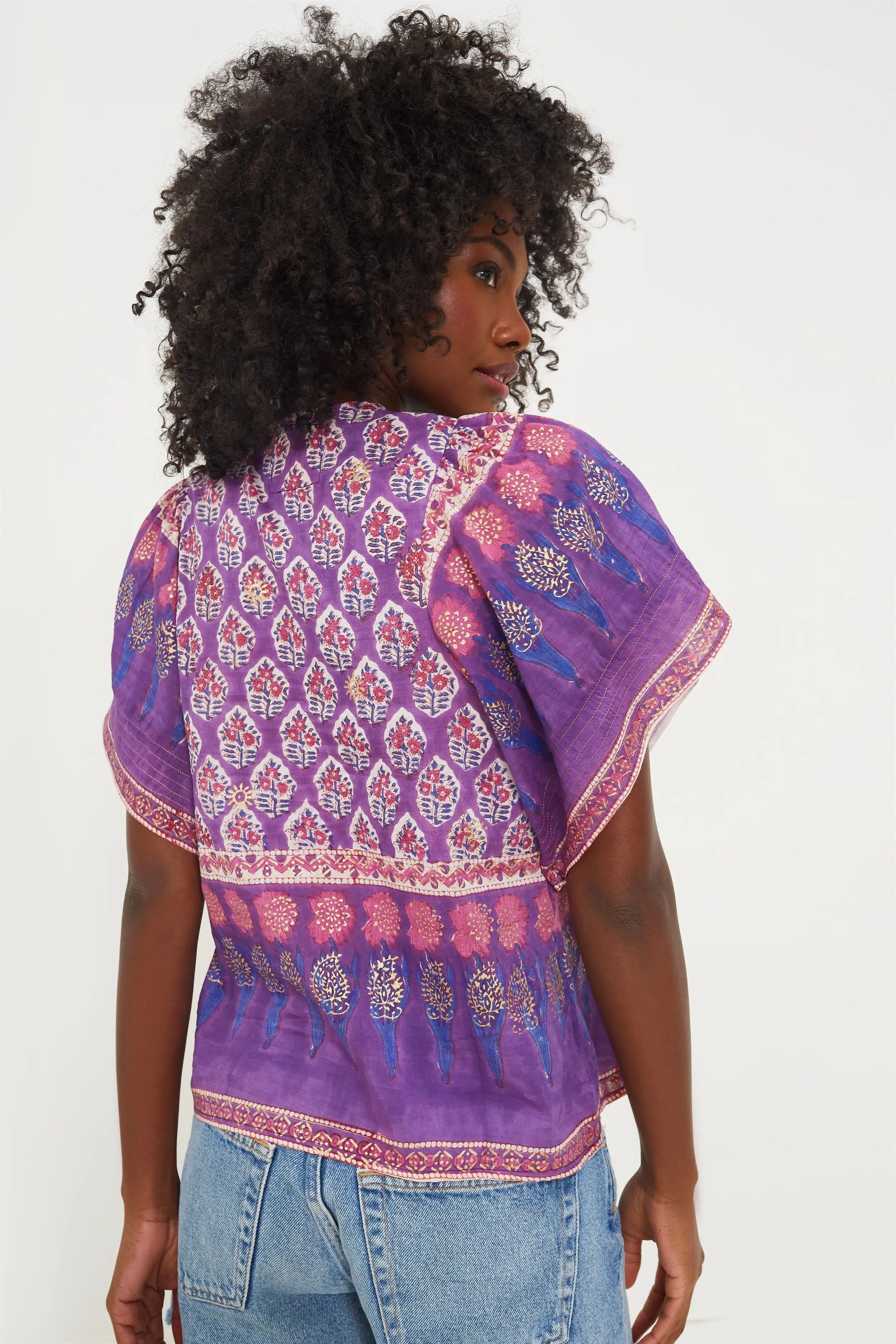 Purple Print Angel Top