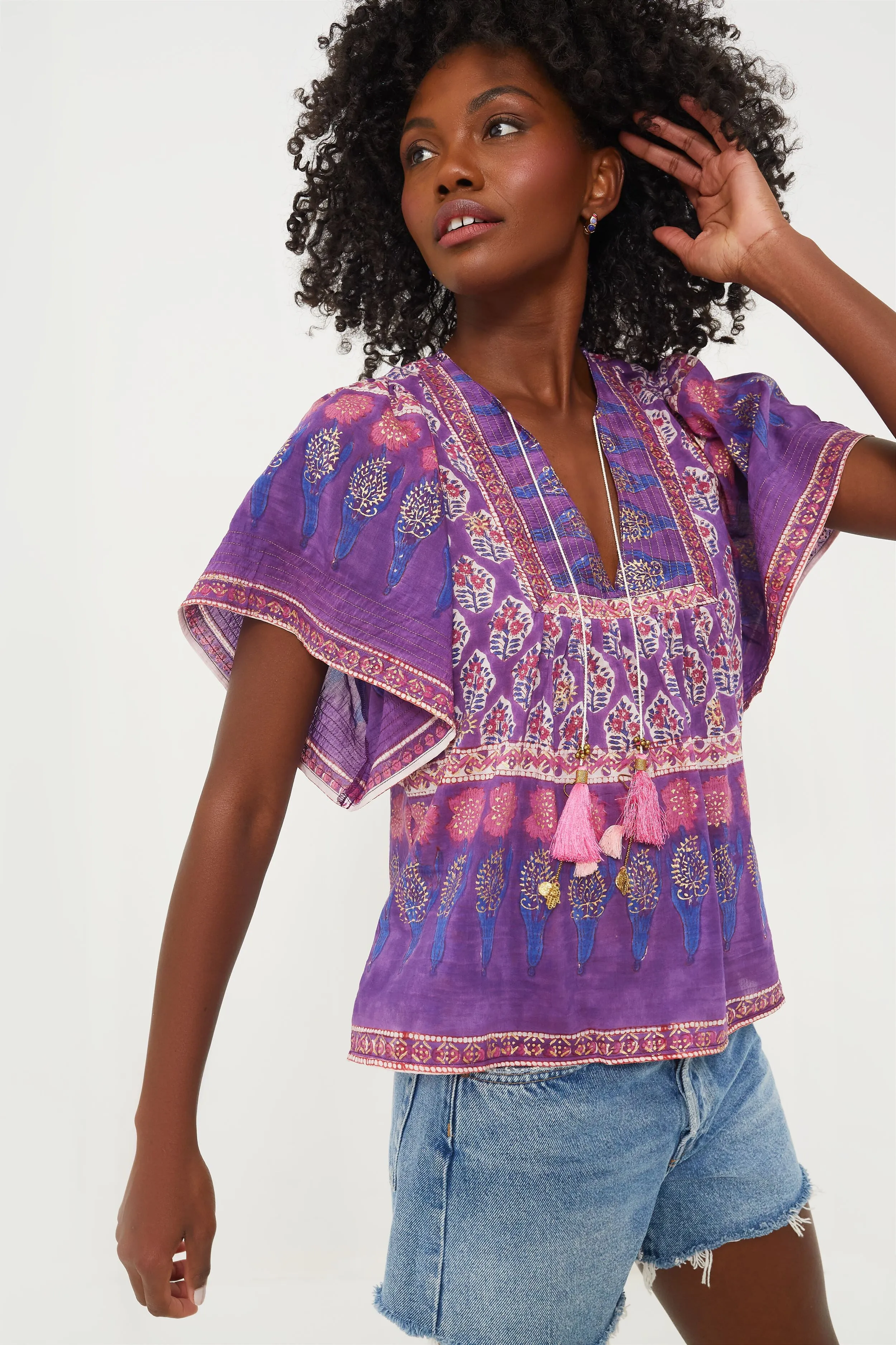 Purple Print Angel Top