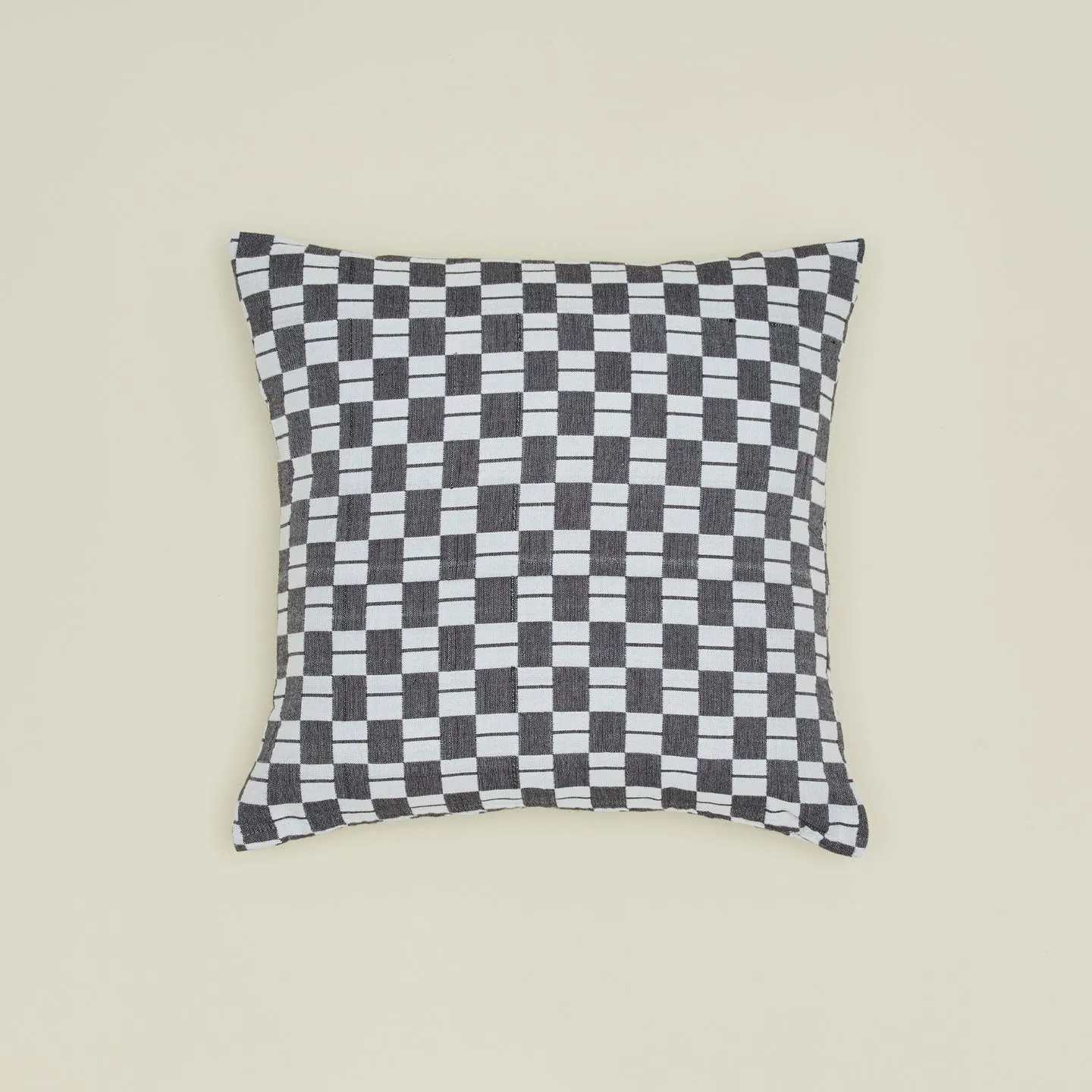 Quilted Checkered Pillow Cover - Black/White Checkered