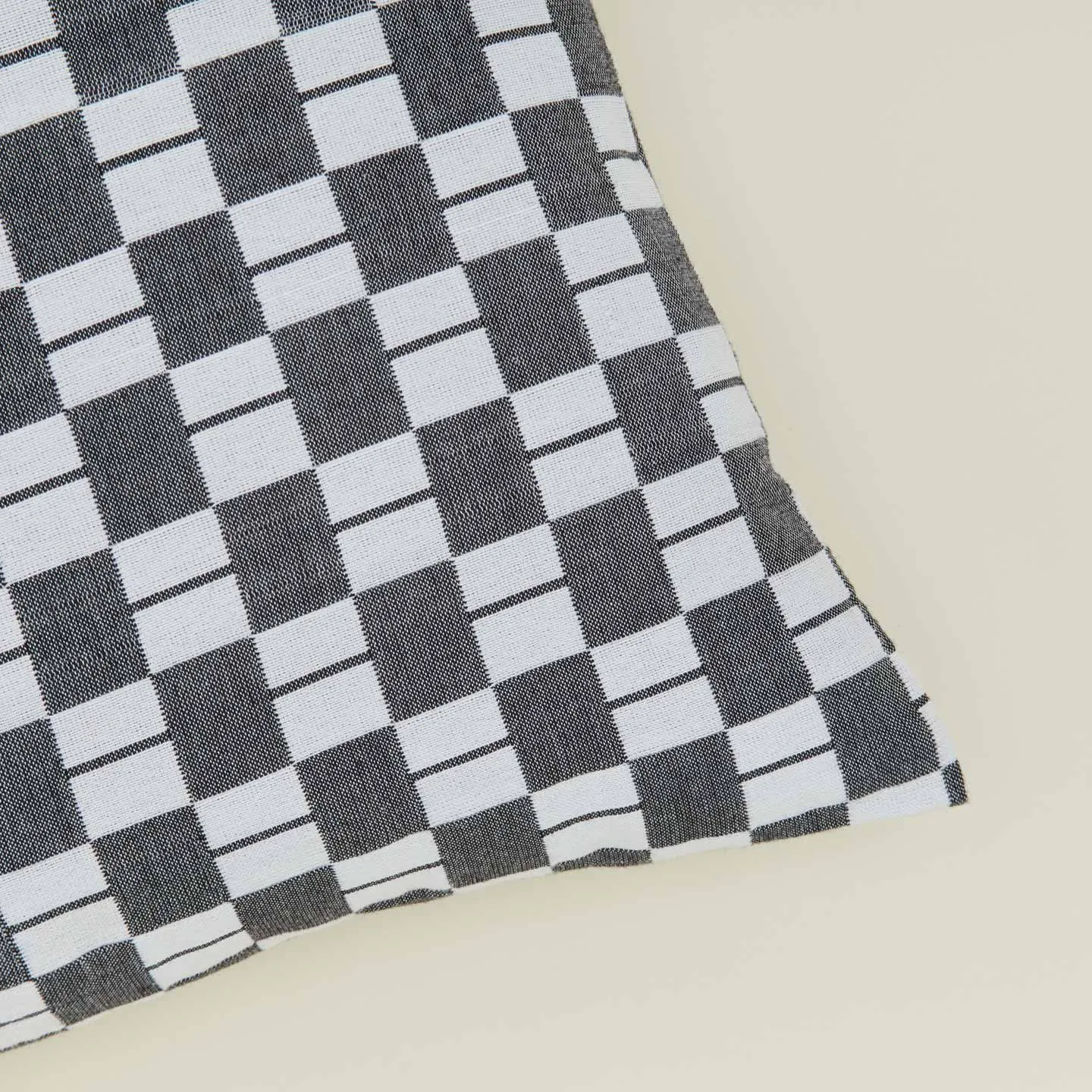 Quilted Checkered Pillow Cover - Black/White Checkered