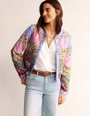 Quilted Reversible Jacket-Multi Floral