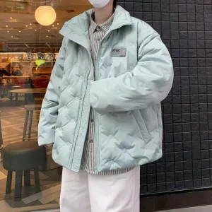 Quilted Unisex Stand-Up Collar Niche Thickened Puffer Jacket