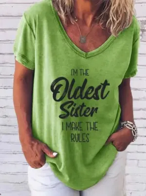 "I'm The Oldest Sister" Print Tee^