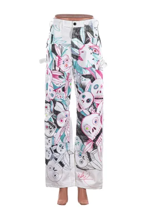 "Jeweled Eye" Painted Pants