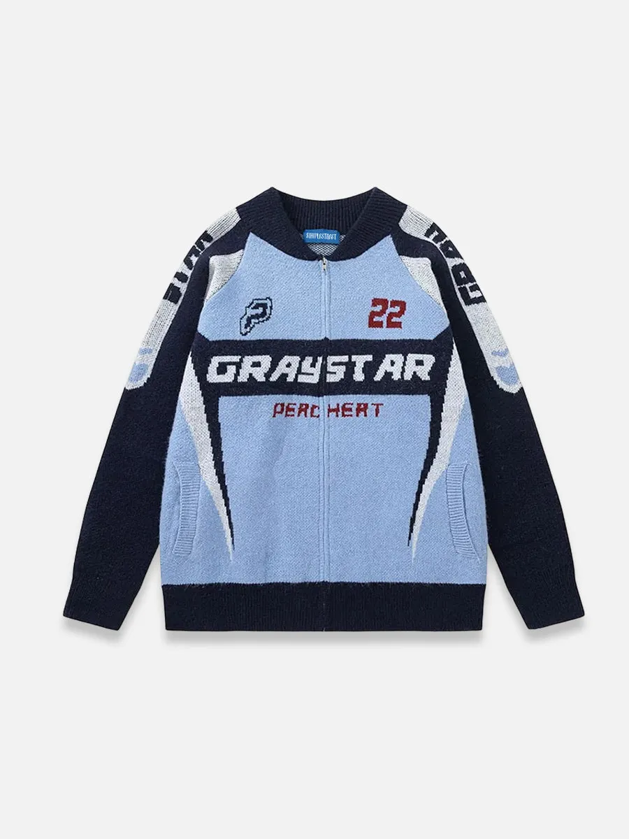 Racing Vintage Zipped Sweater
