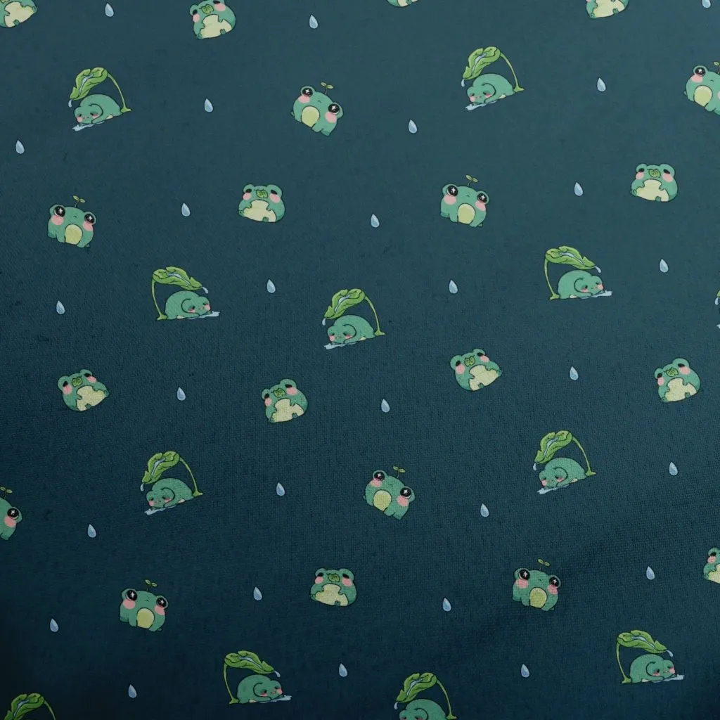 Raining Frogs Dark Teal Youth Hawaiian Shirt