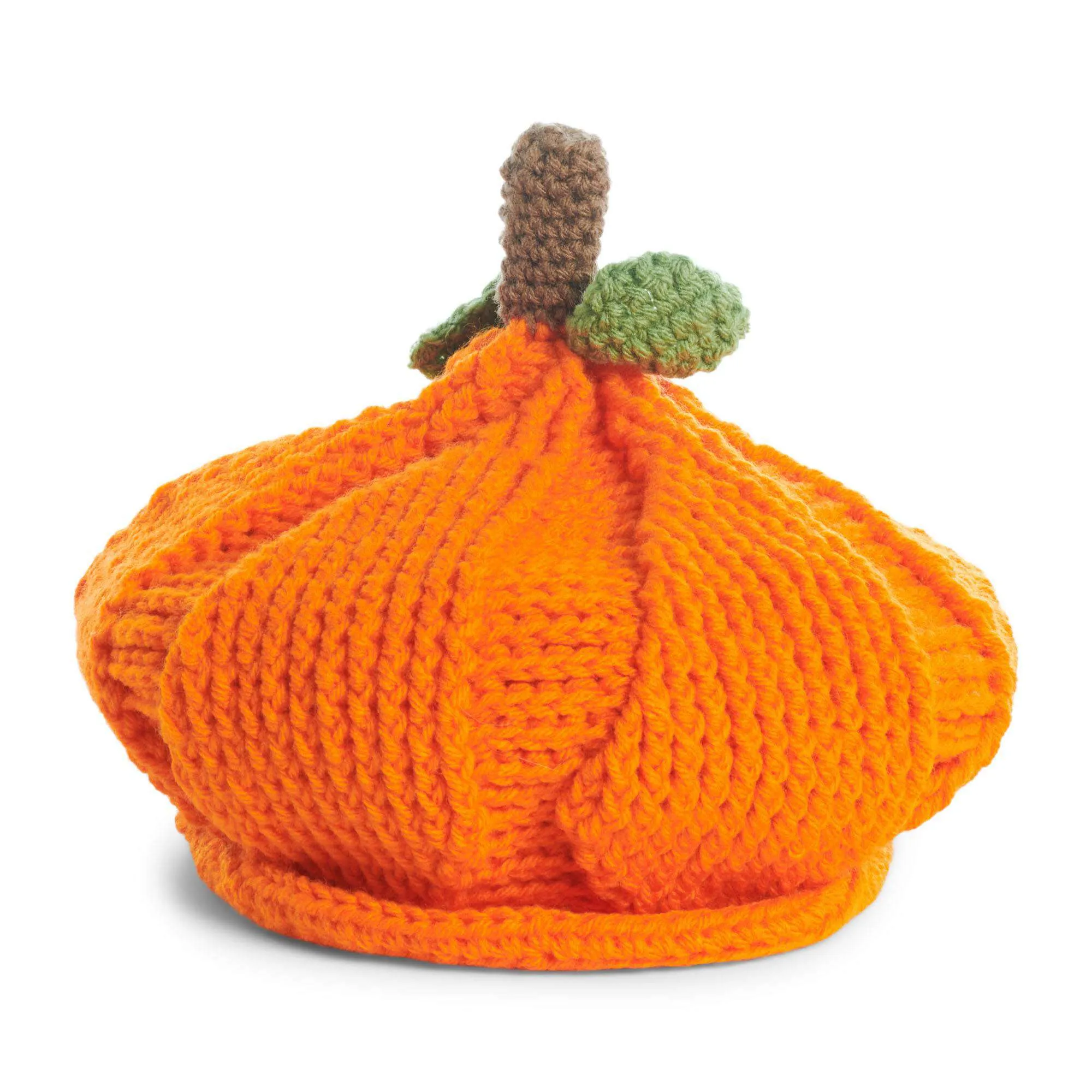 Red Heart Newsboy Pumpkin Crochet Hat