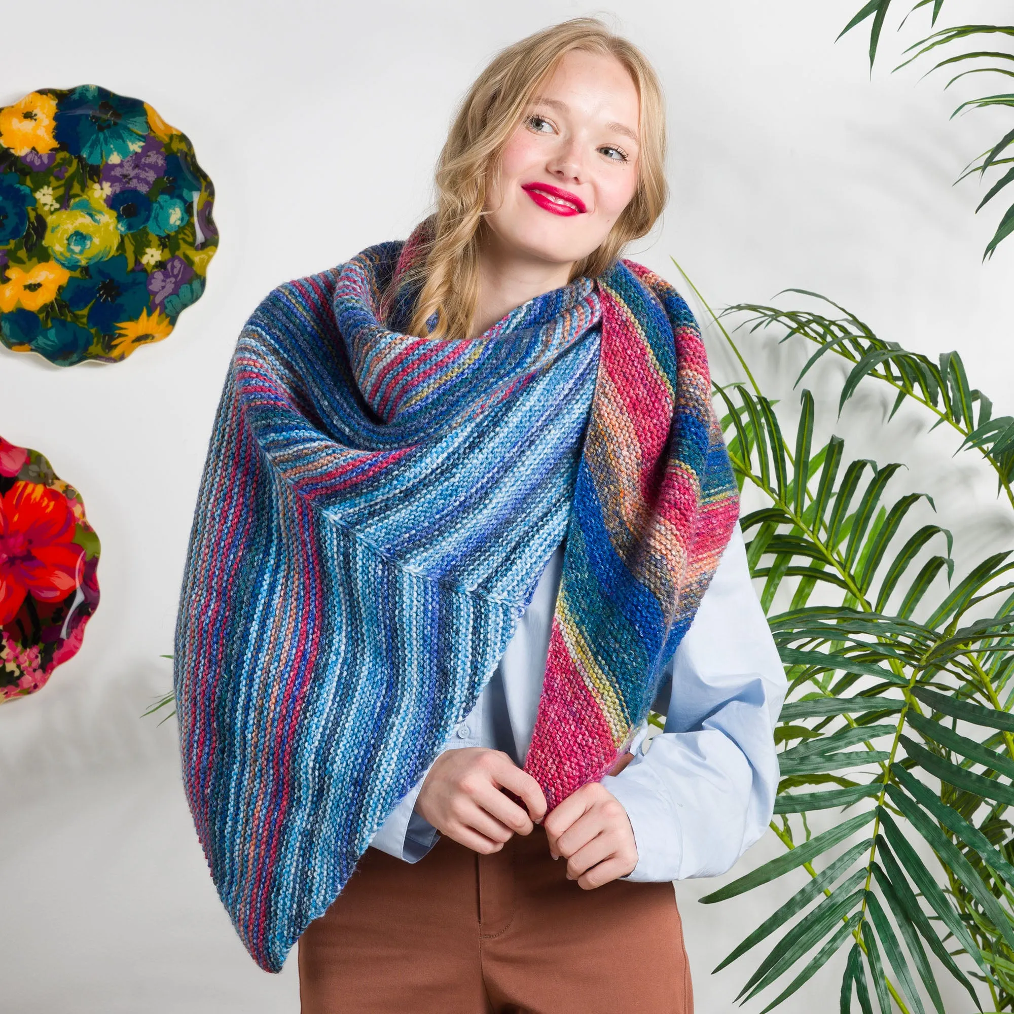 Red Heart Perfect Fade Knit Shawl
