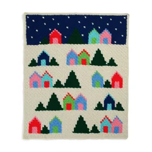 Red Heart Snowy Village Crochet Blanket