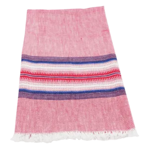 Red with Blue Chambray Kitchen Towels Set of 2