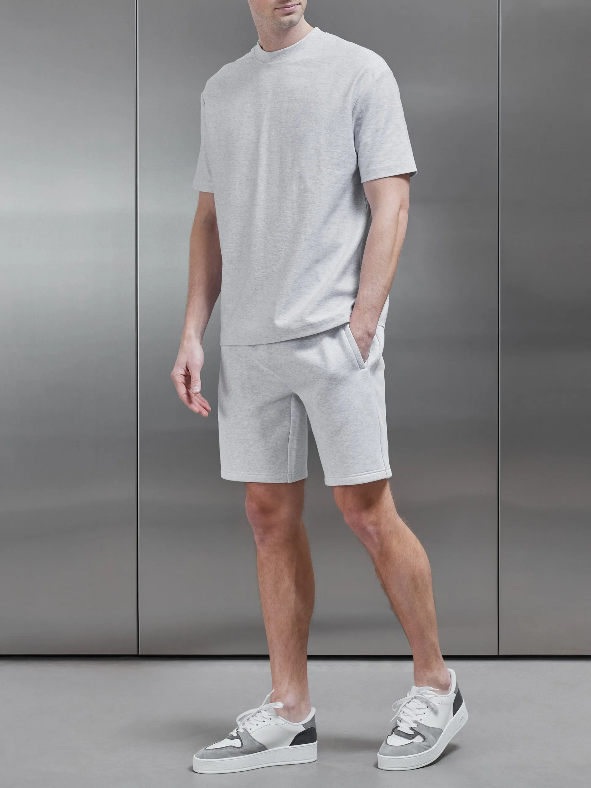 Relaxed Fit Short in Marl Grey
