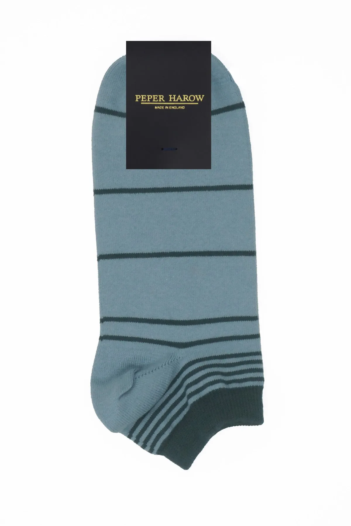 Retro Stripe Men's Trainer Socks - Blue
