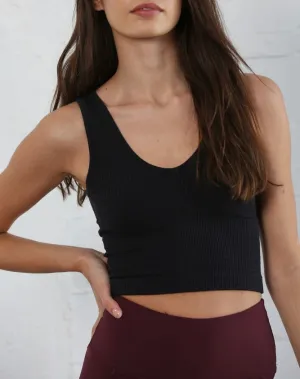 Reversible Crop Tank - Black