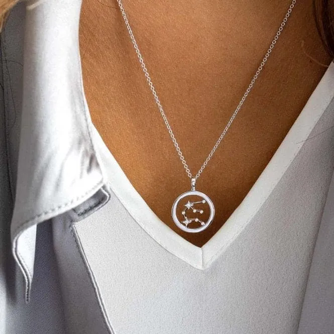 Revival Céleste Constellation Zirconia Rhodium Plated Aquarius 18" Necklace 90471AQU