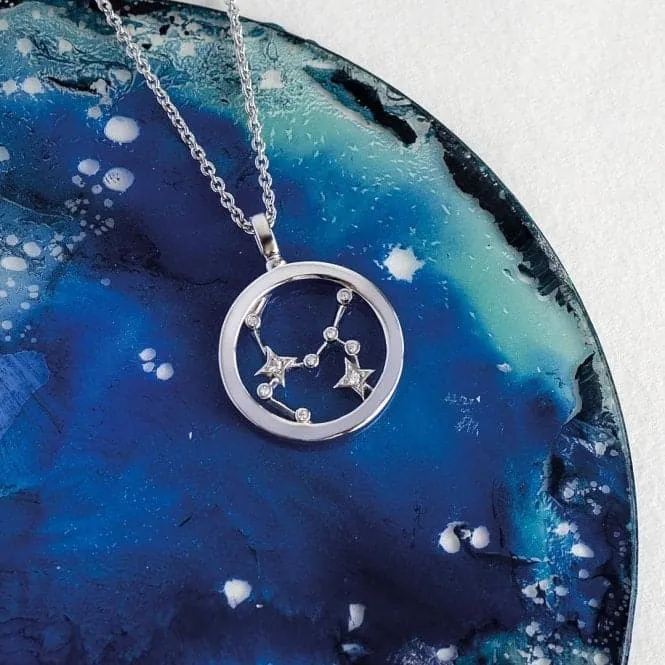 Revival Céleste Constellation Zirconia Rhodium Plated Sagittarius 18" Necklace 90471SAG