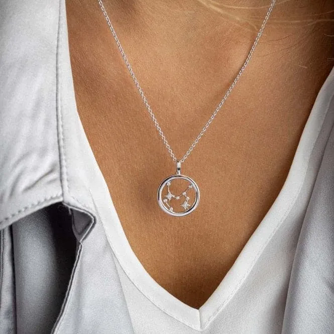Revival Céleste Constellation Zirconia Rhodium Plated Sagittarius 18" Necklace 90471SAG