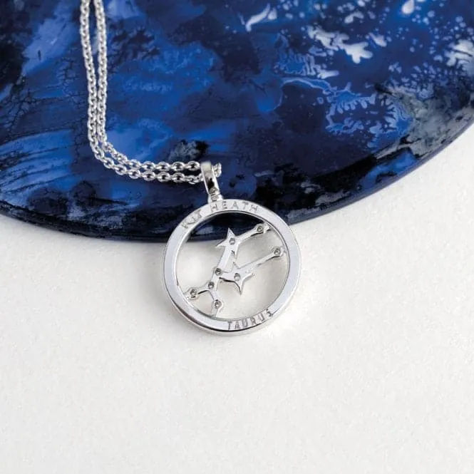 Revival Céleste Constellation Zirconia Rhodium Plated Taurus 18" Necklace 90471TAU