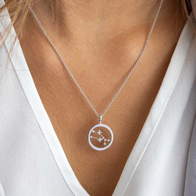 Revival Céleste Constellation Zirconia Rhodium Plated Taurus 18" Necklace 90471TAU