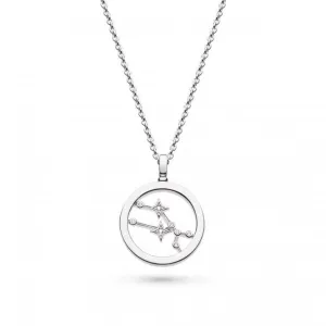 Revival Céleste Constellation Zirconia Rhodium Plated Taurus 18" Necklace 90471TAU