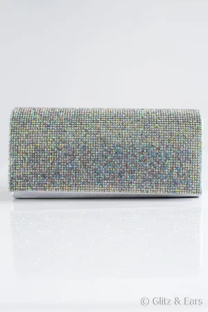 Rhinestone Flap Clutch