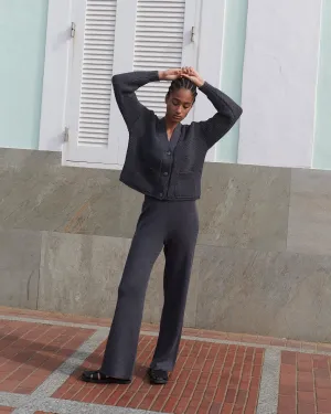 Rib Lounge Merino Wool Pants Charcoal Grey