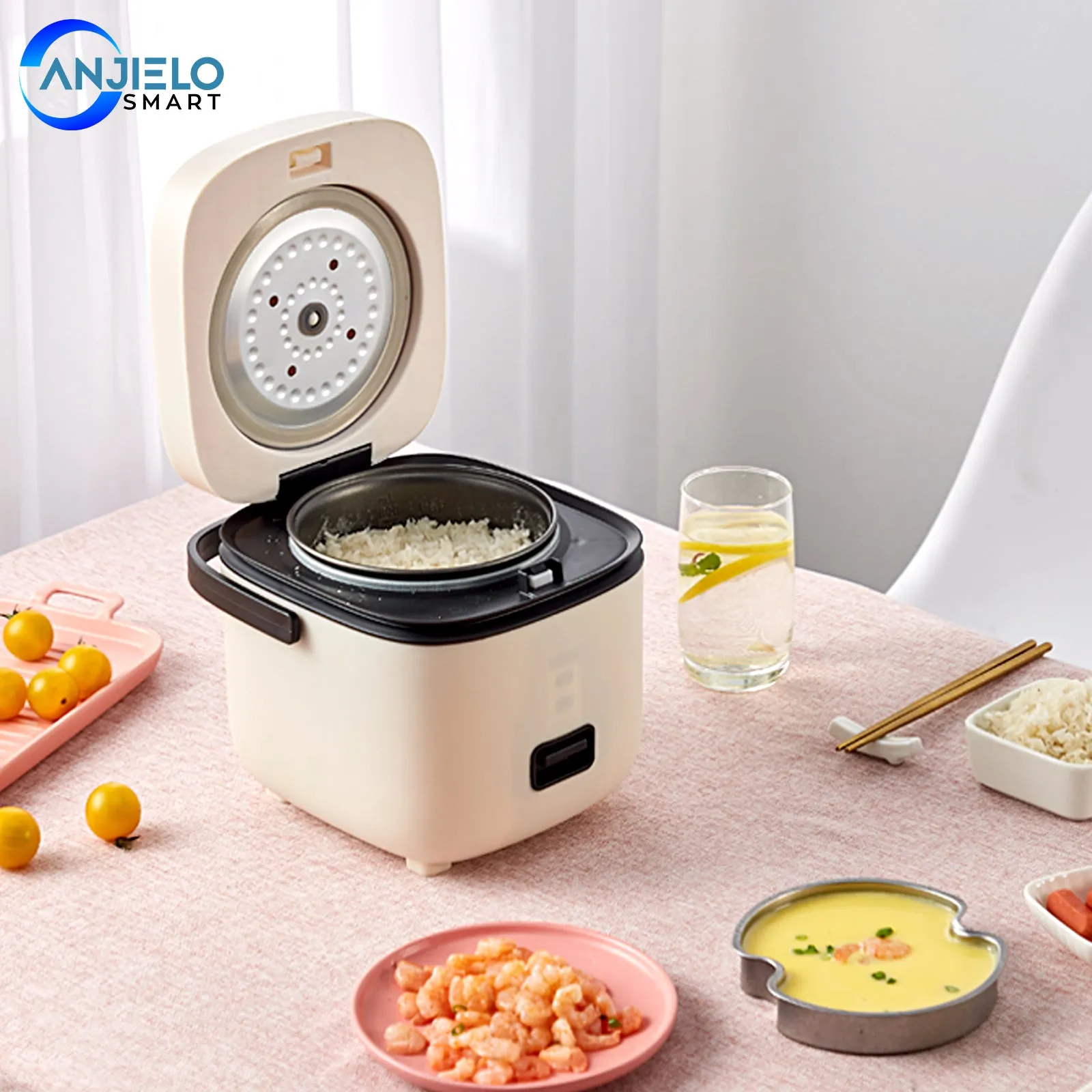 Rice Cooker 1.3 QT One Touch Operation Perfect for Cooking Rice Meat Noodles Soup