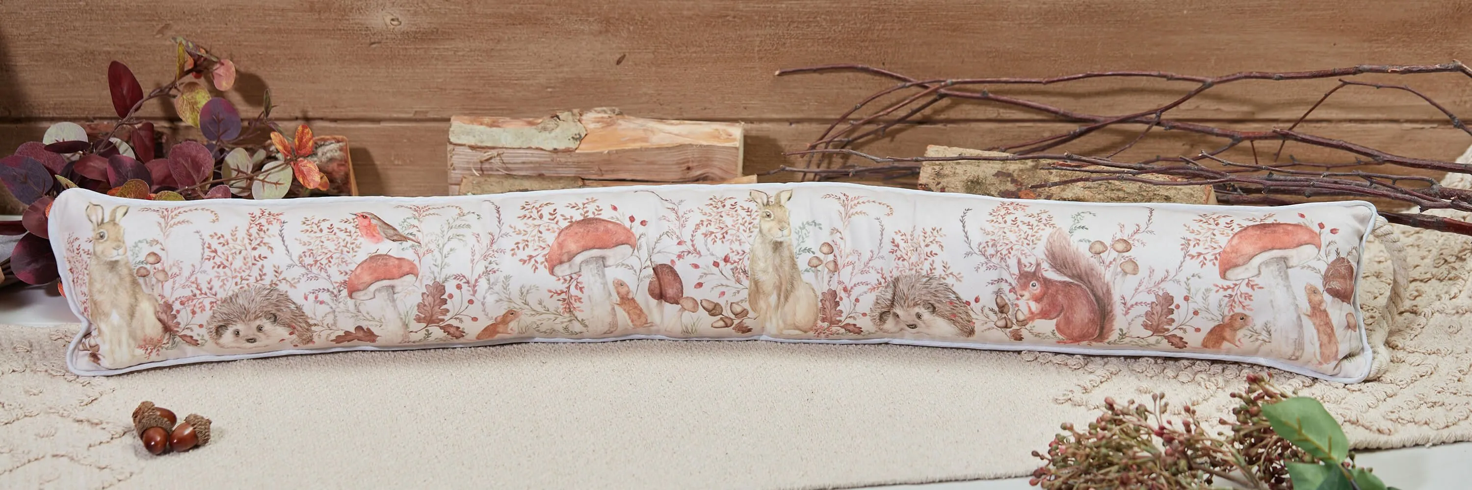 Richard Langs 97cm Velour Woodland Animal Draught Excluder