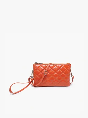 Riley High Gloss Quilted Wristlet Crossbody