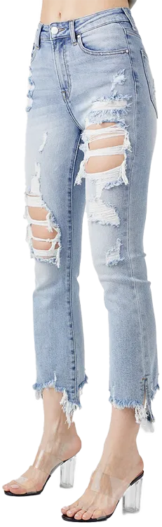 Risen Jeans Ankle Flare Split Size